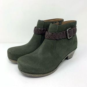 Dansko Green Leather Ankle Boots Size 39